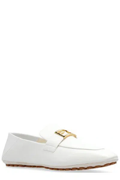 Fendi Hardware Square Toe Studded Sole Loafers