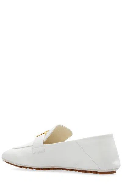 Fendi Hardware Square Toe Studded Sole Loafers
