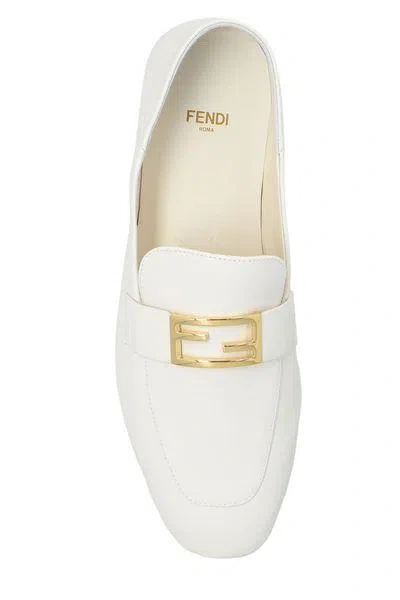 Fendi Hardware Square Toe Studded Sole Loafers