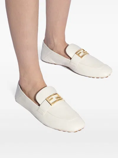 Fendi Hardware Square Toe Studded Sole Loafers