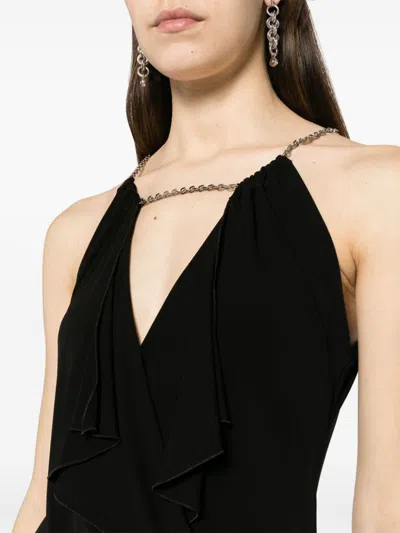 Givenchy Viscose Dress With Embellished Neckline And Draped Detailing