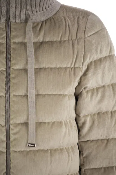 Herno Quilted Jacket In Chantilly Velvet
