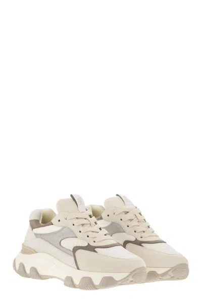 Hogan Urban Luxe Leather And Fabric Sneakers With Memory Foam Comfort