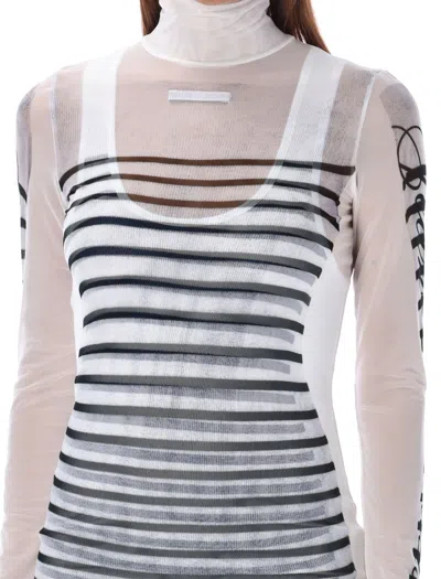 Shop Jean Paul Gaultier Mini Dress Feather Mariniere