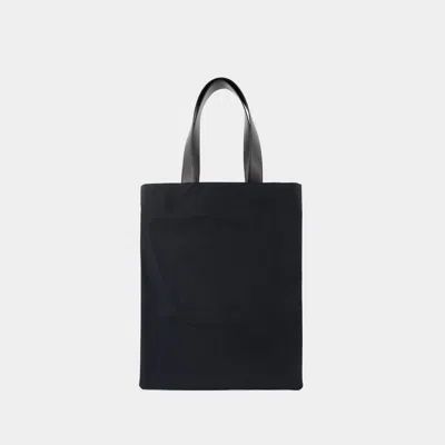 Jil Sander Logo Print Cotton-linen Blend Tote Bag