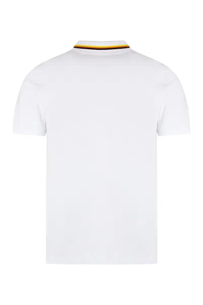 K-way K Way Stretch Pique Cotton Polo Shirt With Striped Collar