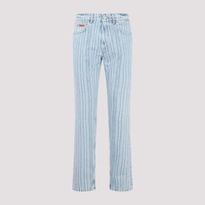 Martine Rose Light Blue Pinstripe Straight Leg Jeans