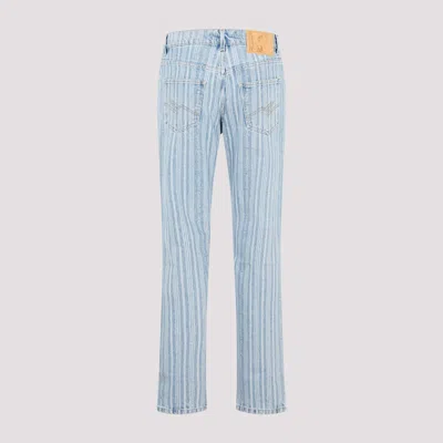 Martine Rose Light Blue Pinstripe Straight Leg Jeans