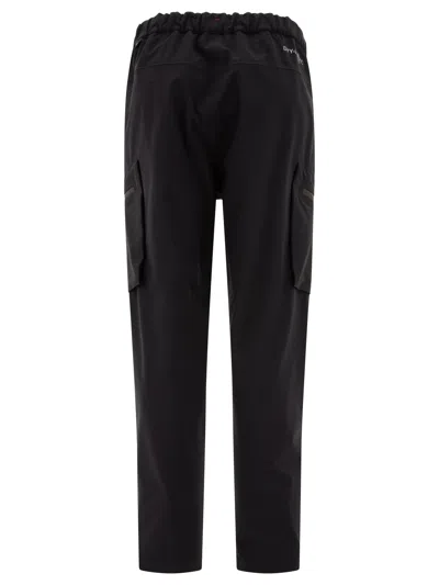 Moncler Grenoble Black Cargo Pants With Adjustable Waist In Stretch Fabric Woman