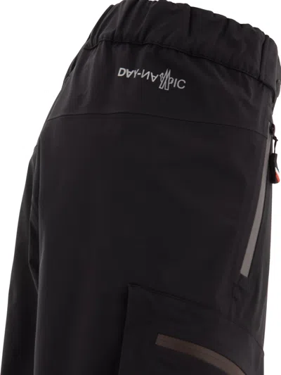 Moncler Grenoble Black Cargo Pants With Adjustable Waist In Stretch Fabric Woman