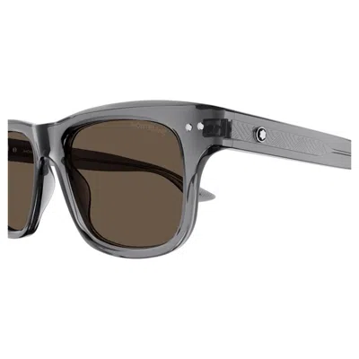 Montblanc Eyewear Rectangular Frame Sunglasses In Blue