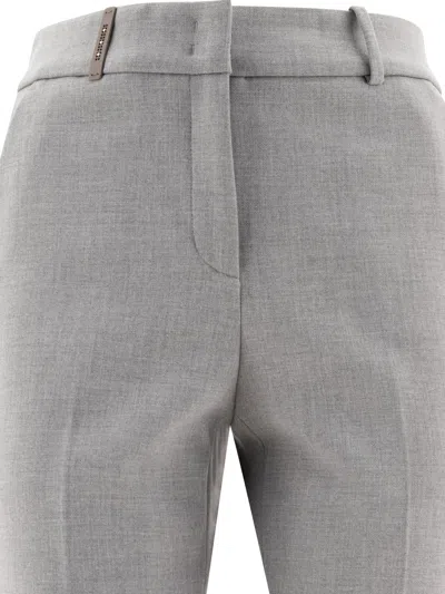 Peserico Fitted Grey Tailored Trousers