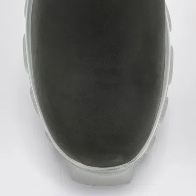 Rick Owens Dark Green Tractor Ankle Boots With Elastic Gussets