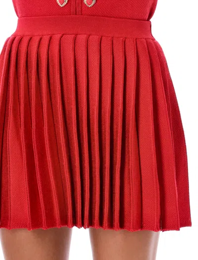 Self-portrait Pleated Knit Mini Skirt