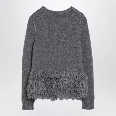 Stella Mccartney Feather Peplum Knitted Wool Sweater