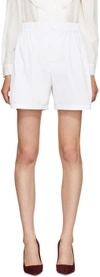 MIU MIU White Poplin Oversized Shorts