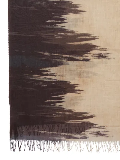 Uma Wang Fringed Scarf In Brown