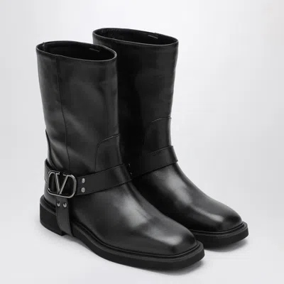 Valentino Garavani Vlogo Signature Black Boot