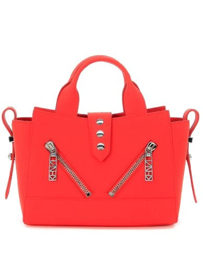 Shop Kenzo Handbag In Red Rubber Leather In Rosso