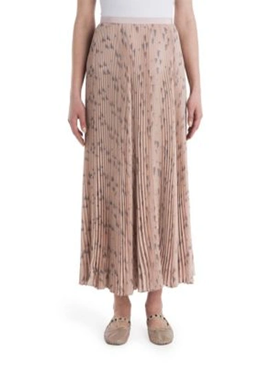 Shop Valentino Geometric-print Pleated Skirt In Artic