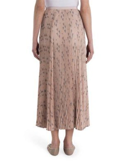 Shop Valentino Geometric-print Pleated Skirt In Artic