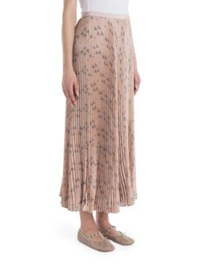 Shop Valentino Geometric-print Pleated Skirt In Artic