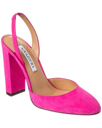 Aquazzura Talita 105 Suede Slingback Pumps In Pink
