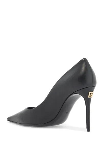 Dolce & Gabbana Black Pointed Pumps With Dg Detail