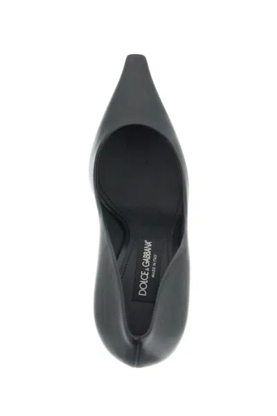 Dolce & Gabbana Black Pointed Pumps With Dg Detail