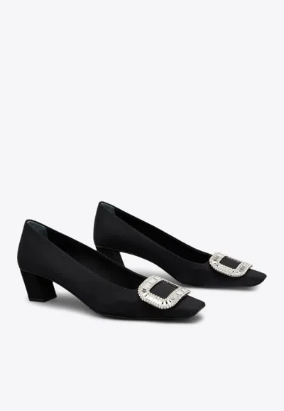 Roger Vivier Belle Vivier 45 Crystal Buckle Pumps In Black