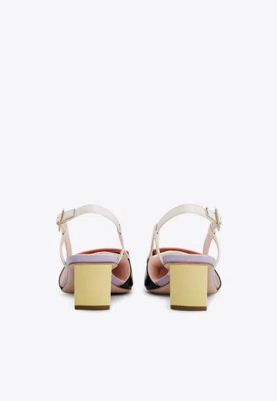 Shop Roger Vivier Belle Vivier 45 Leather Slingback Pumps In Multicolor