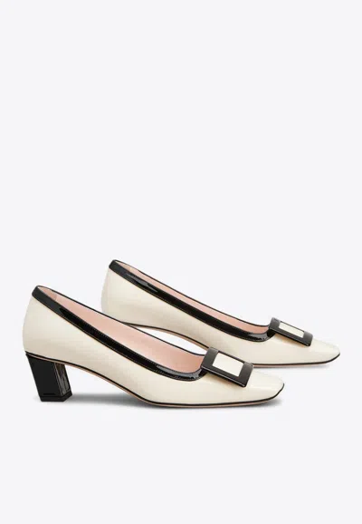 Roger Vivier Belle Vivier 45 Patent-leather Pumps In White