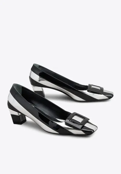 Roger Vivier Belle Vivier 45 Striped Pumps In Multicolor