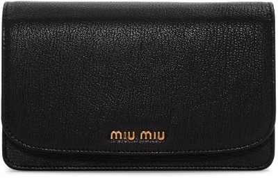 Shop Miu Miu Black Leather Shoulder Bag