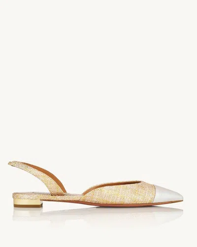 Aquazzura 10mm Milanese Laminated Leather Flats