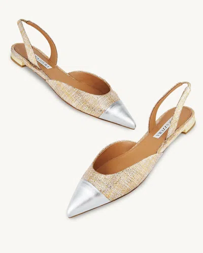 Aquazzura 10mm Milanese Laminated Leather Flats