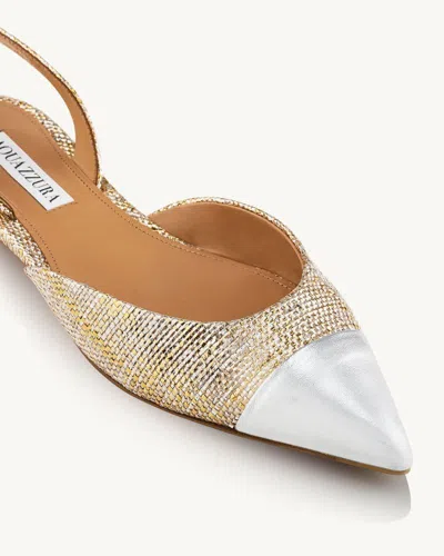 Aquazzura 10mm Milanese Laminated Leather Flats