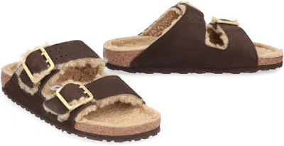 Birkenstock Arizona Suede Shearling Slides