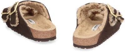 Birkenstock Arizona Suede Shearling Slides