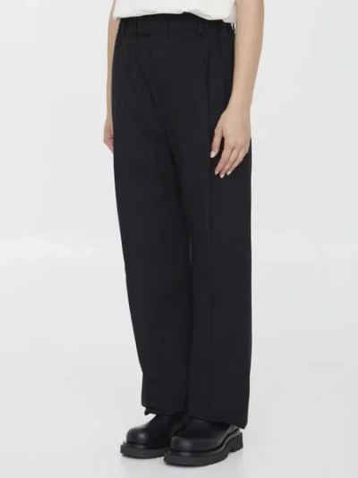 Bottega Veneta Pleated Grain De Poudre Wool Straight-leg Pants