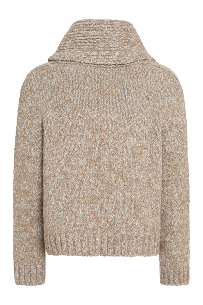 Bottega Veneta Mens Beige Wool Blend Sweater