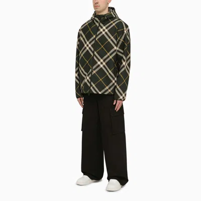 Burberry Check-pattern Zipped Hooded Jacket