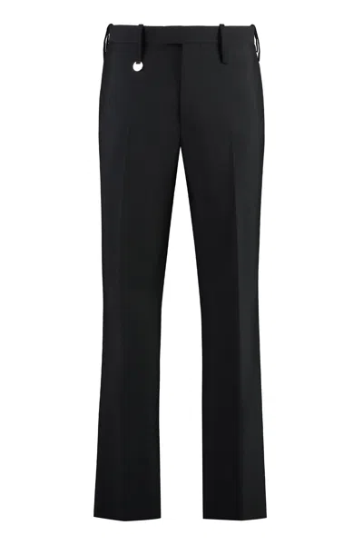 Burberry Suit Pants In Navy Blue Wool. Straight-leg Cut. Zippered Closure And Belt Clip.