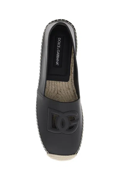 Dolce & Gabbana Logo-embossed Leather Espadrilles
