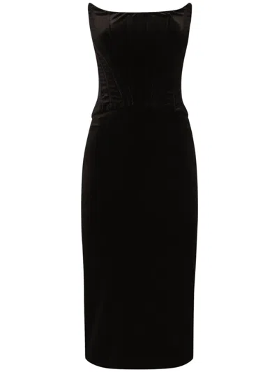 Dolce & Gabbana Velvet Calf-length Corset Dress