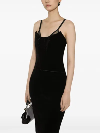 Dolce & Gabbana Velvet Calf-length Corset Dress