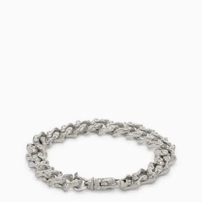 Emanuele Bicocchi Sterling Silver 925 Chain Bracelet With Small Crystals In Metallic