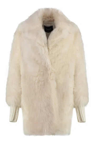 Fabiana Filippi Luxurious Shearling Overcoat With Sequin Embellishments