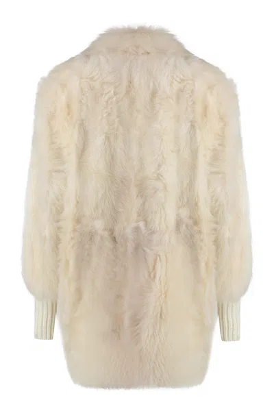 Fabiana Filippi Luxurious Shearling Overcoat With Sequin Embellishments