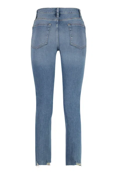Frame Slim Faded Jeans In Blue